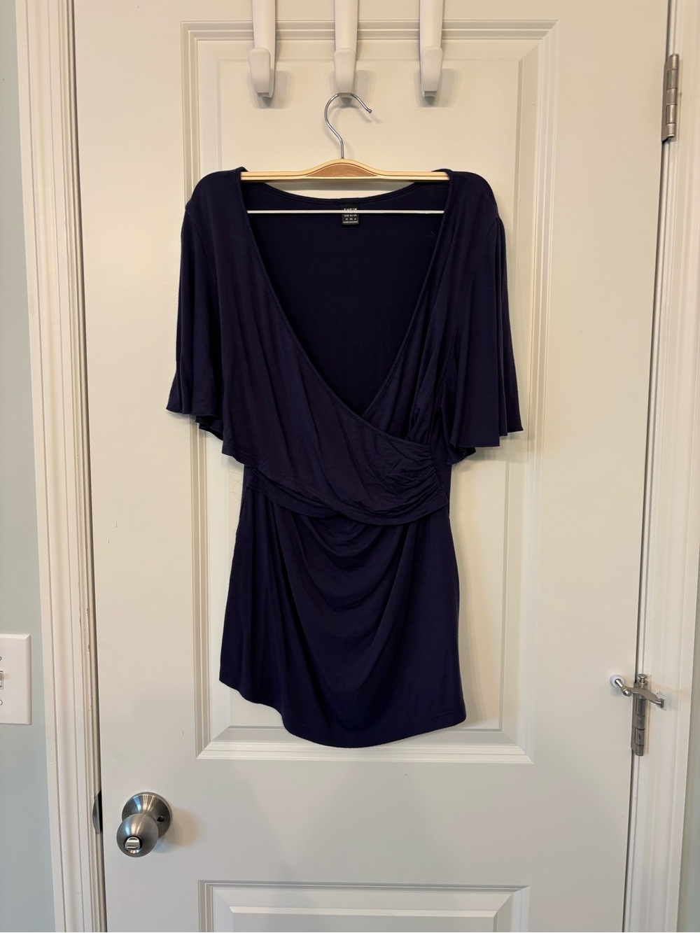 Women’s Navy Wrap-Style Nursing Top
